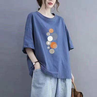 Summer Women Cotton Short-sleeved T-shirt Women Loose Tops