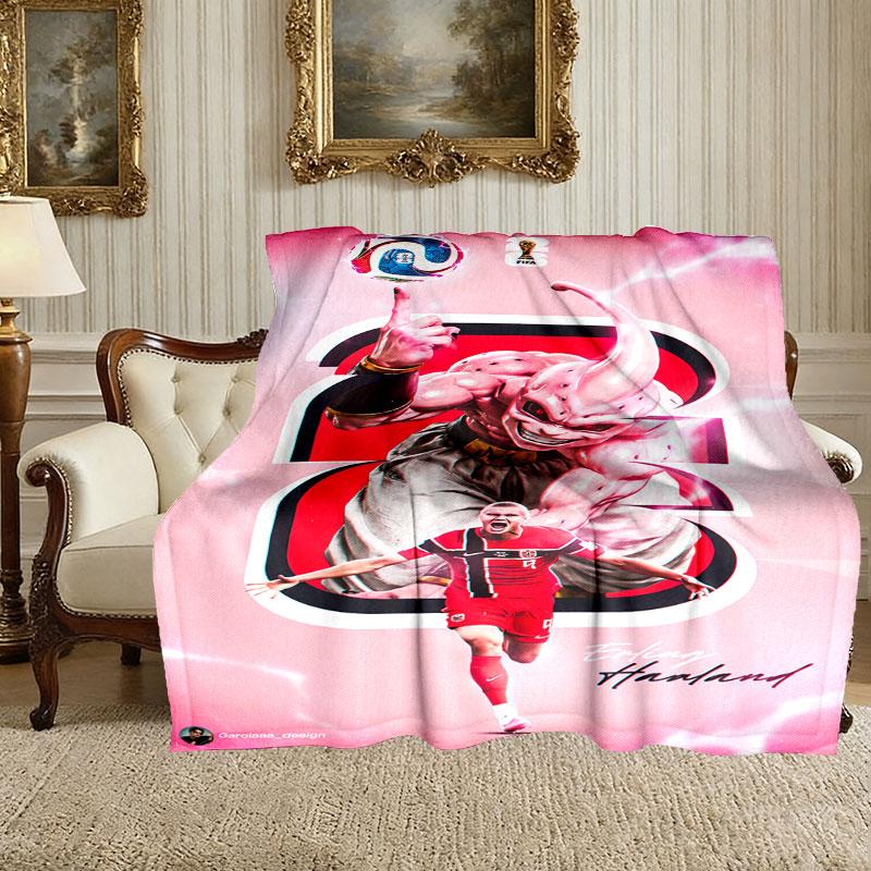 1 Stück Digitale Print Kuscheldecke, Erling Haaland Decke für den Heimgebrauch, Ganzjahreswärme, Weihnachts- und Valentinstags-Geschenkdecke