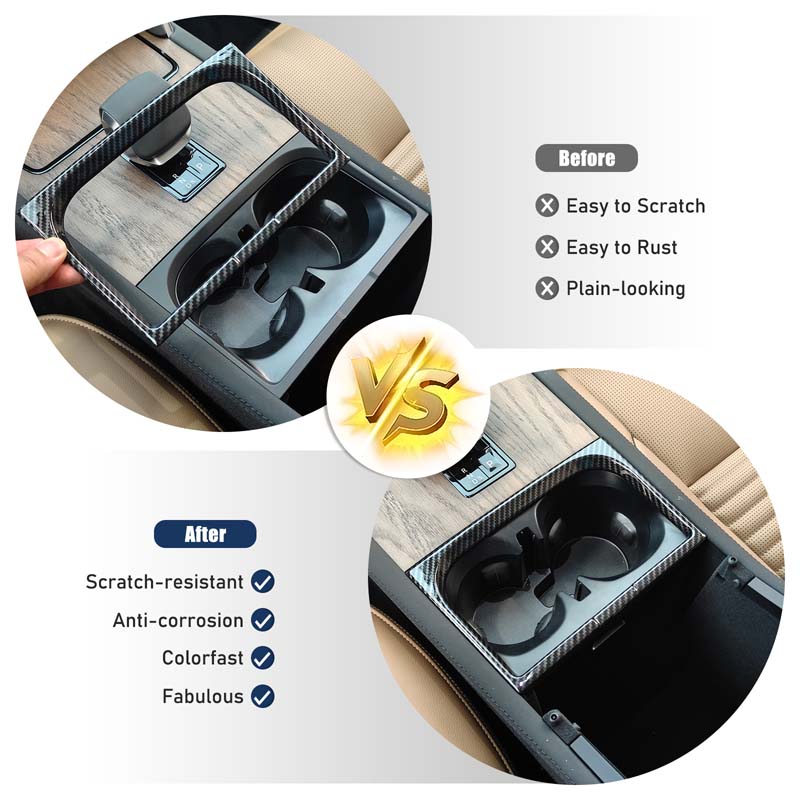 ABS Carbon Fiber For Land Rover Discovery Sport 2026 2026 Car Center Console Water Cup Frame Decorative Sticker Car Accessories