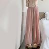 Women's Summer Lazy Casual Wide Leg Pants Loose High Waisted Fit Figure Flattering Slimming Drapey Straight Leg Trousers