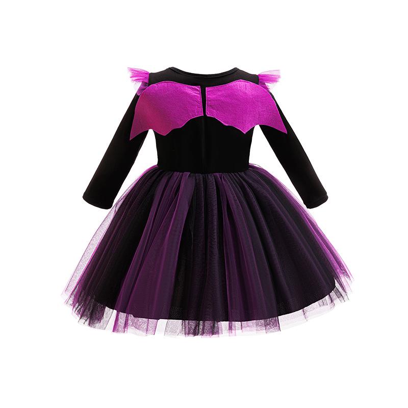 Halloween Girls Witch Princess Mesh Skirt Dress