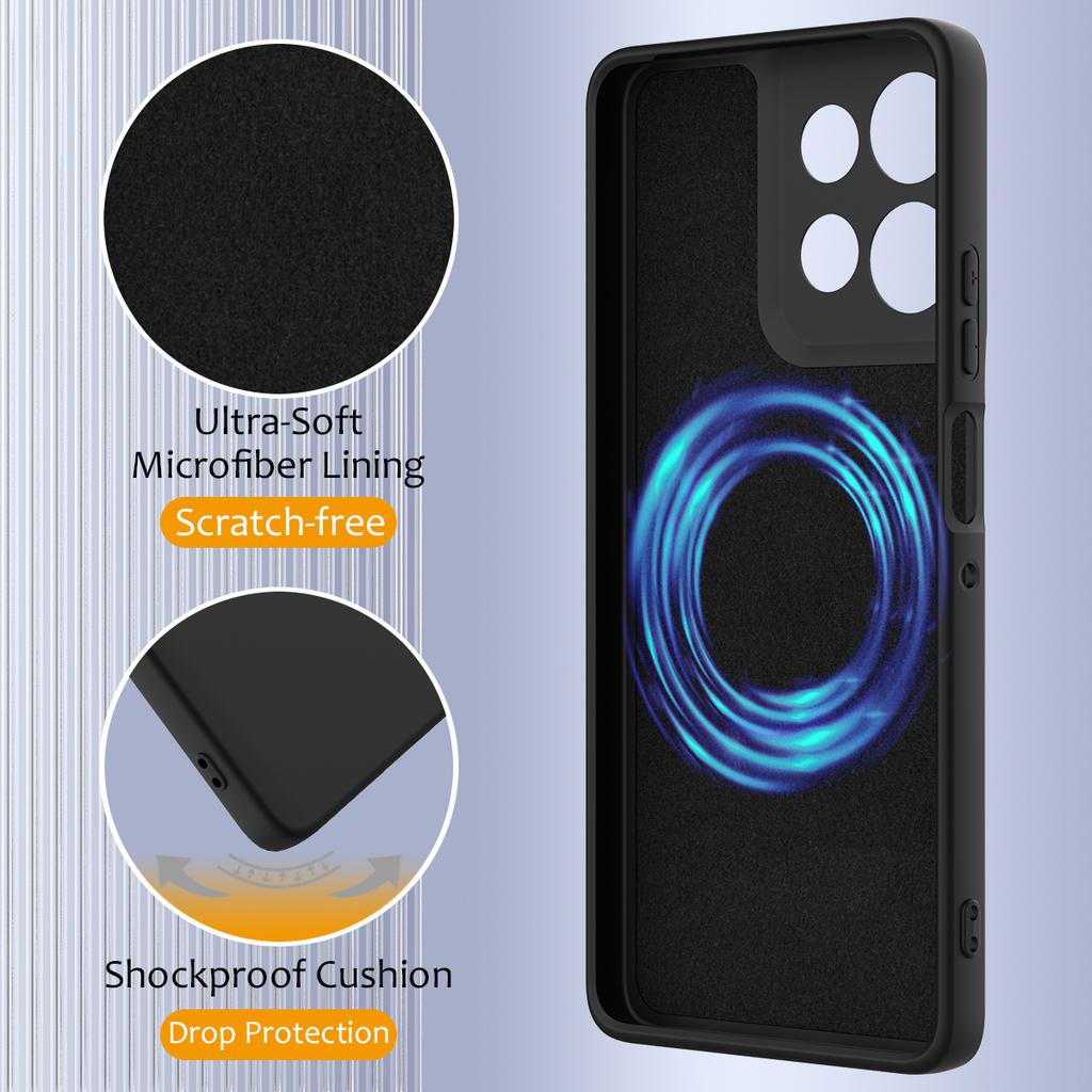 For Motorola Moto G Power (2025) Magnetic Case Anti-Drop Liquid Silicone Phone Cover