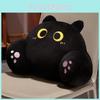Cute Black Cartoon Gray Orange Cat Plush Pillow For Office And Dormitory