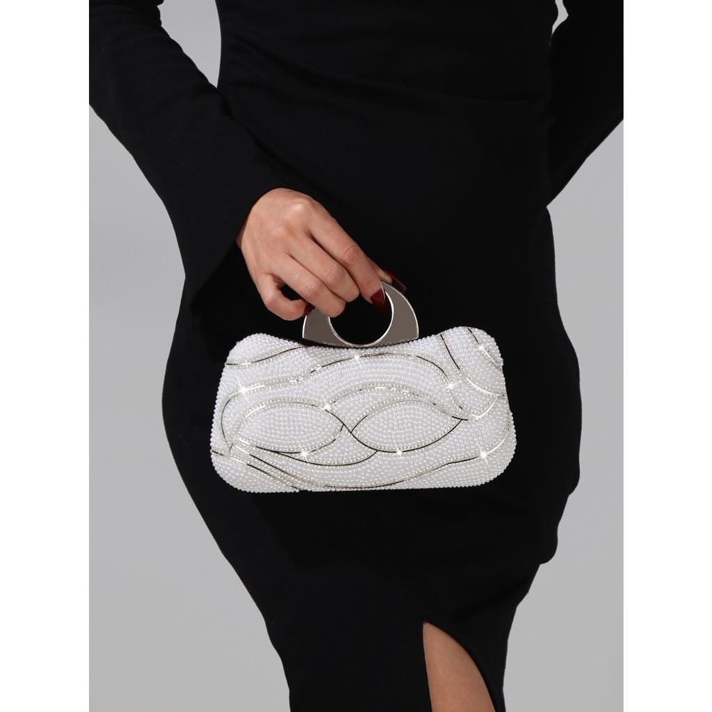 Popular pearl dinner bag European and American retro luxury clutch bag banquet dress women's evening wear