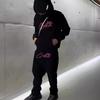 Y2K Streetwear Kapucnis Pulóver és Jogging Nadrág Szett Uniszex Laza Kényelmes Pamutkeverék Melegítő Szabadidő Városi Viselet