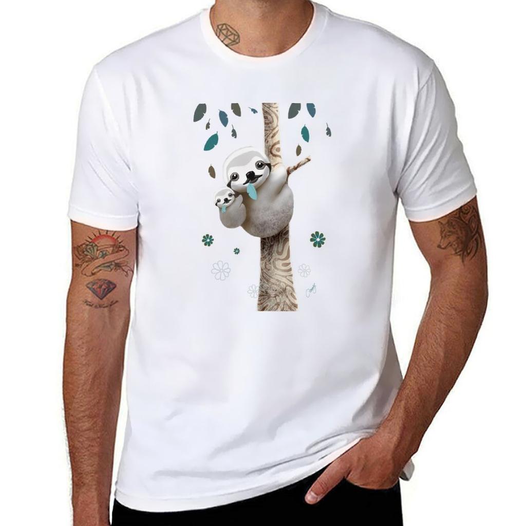 Baby Sloth Daylight Tshirt Basic Simple Design Short Sleeve Shirt