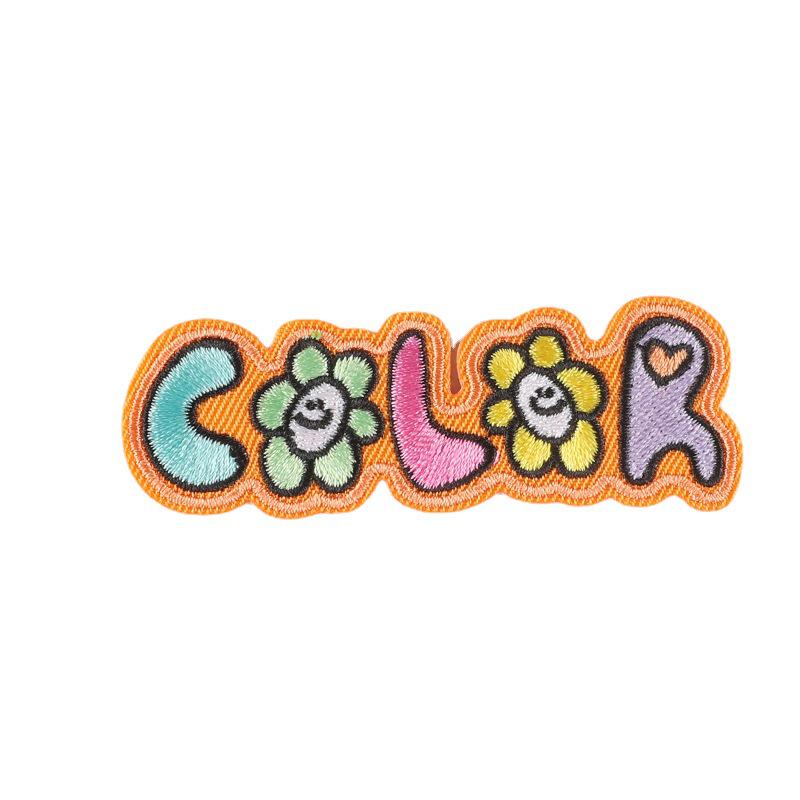 DIY Cartoon Badge Embroidery Patch with English Letters