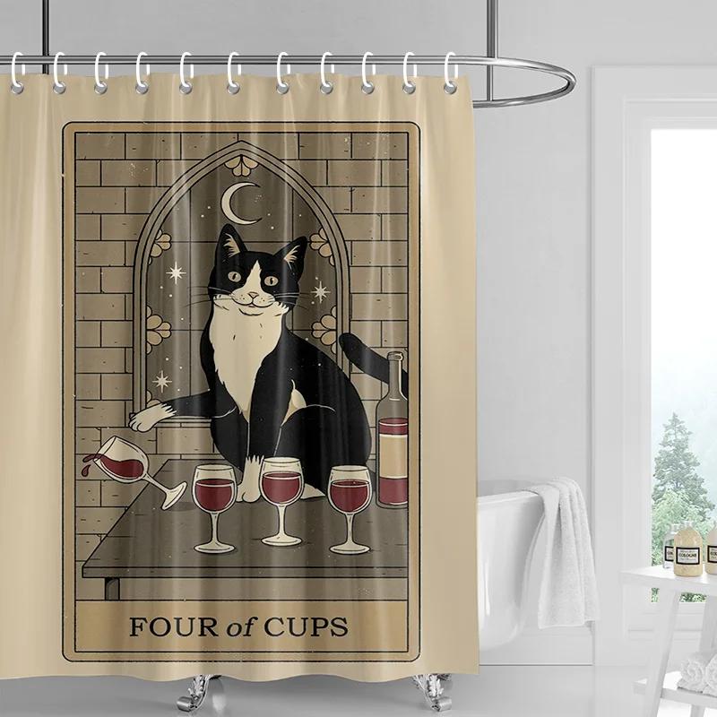 Zasłona prysznicowa z motywem lasu kota, 70x72 cale, wodoodporna, odporna na pleśń, zasłona łazienkowa INS, wiatroodporna, śliczna