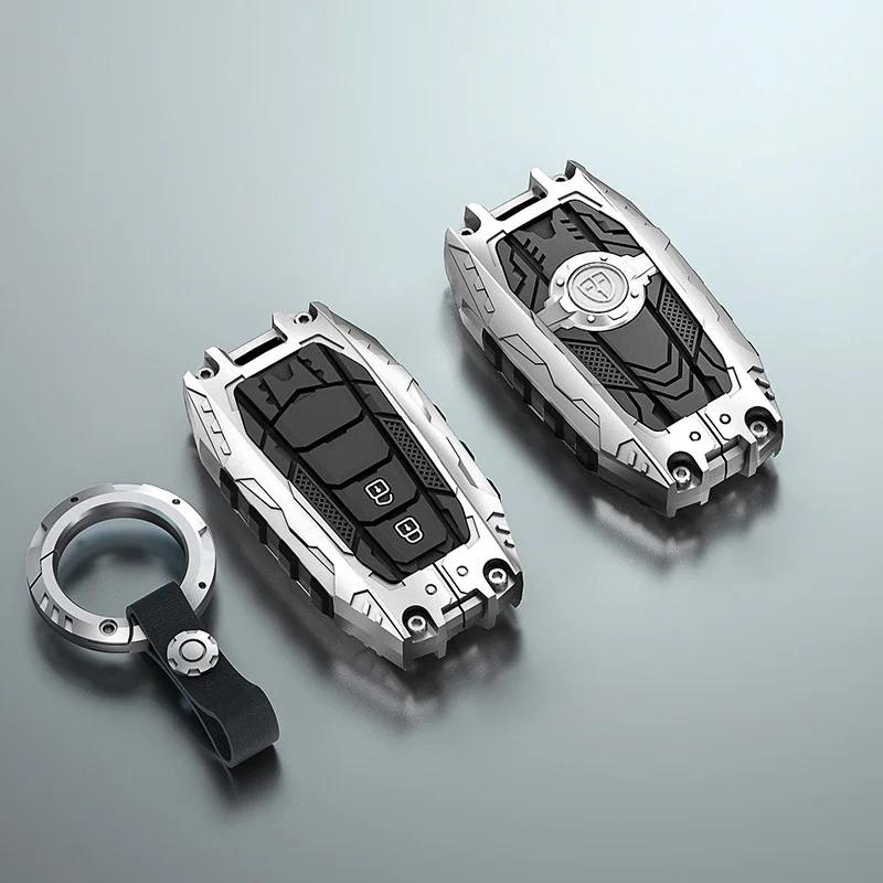 Styling Mouldings Zinc Alloy Car Key Case Cover For Toyota Corolla Prius Camry V70 C-HR RAV4 Hybrid Highlander Altis Land Cruise