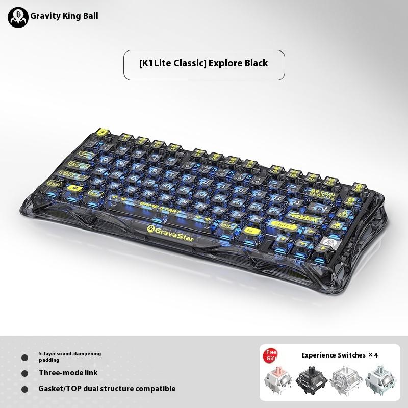 Gravity Planet 75k1pro Mekanik Klavye Kablosuz Oyun Esports Profesyoneli Alüminyum Özelleştirme Bilgisayar Çevre Birimleri