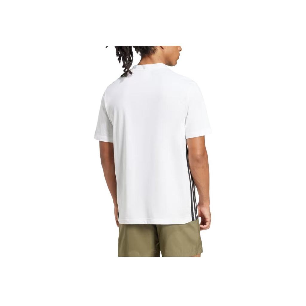 Adidas Essential Side Stripe Sports Comfortable Moisture-Wicking Casual Short Sleeve T-Shirt Men Tops White Black JE6388