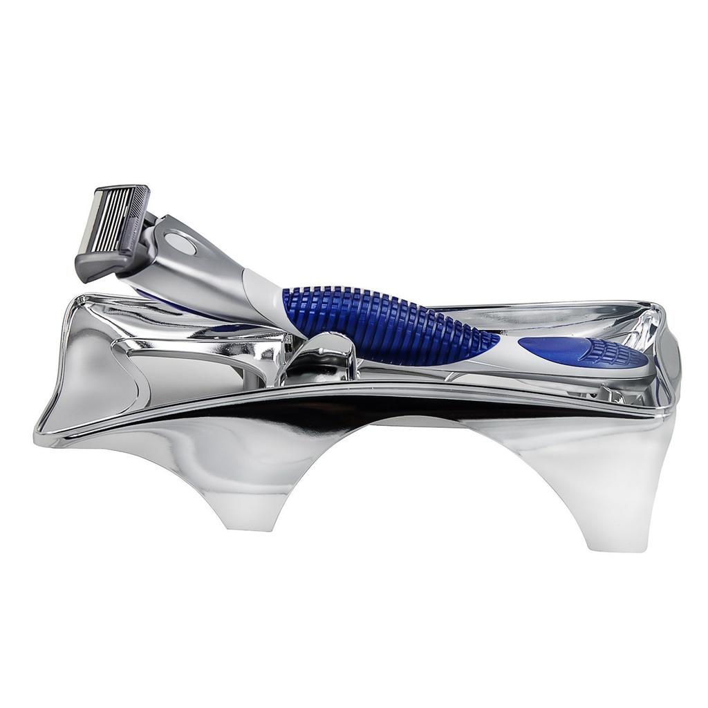 Close Includes 2 Replacement Blades Men's T-Shaped Razor, German-Made 6-Blade Shave, Washable/Shower-Safe, (Blue)
