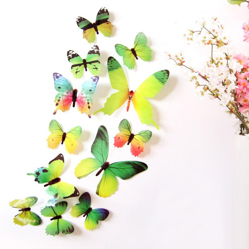 

12шт 3D наклейки на стену с бабочками украшения для дома 12pcs/set