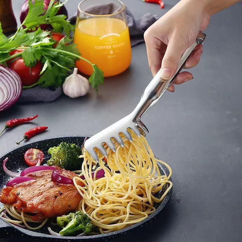 Stainless Steel Pasta Tong Spaghetti Tong Food Clip Steak Cake Bread BBQ Meat Salad Noodles Clip Cooking Utensils Kitchen Tool