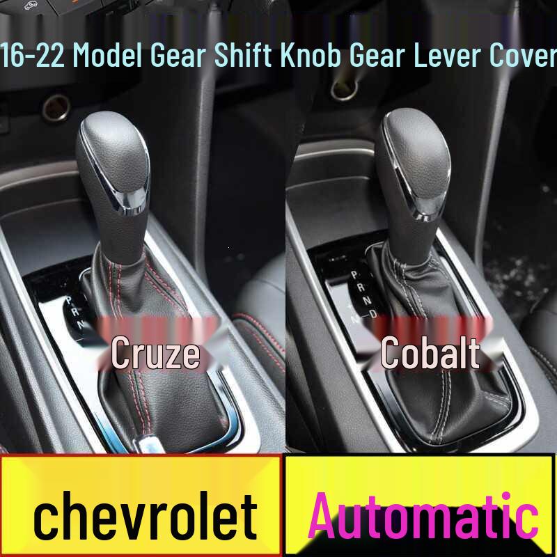 

Chevrolet Cruze Gear Shift Knob & Dust Cover for Manual/Automatic Transmission Faux Leather White Stitch Cover
