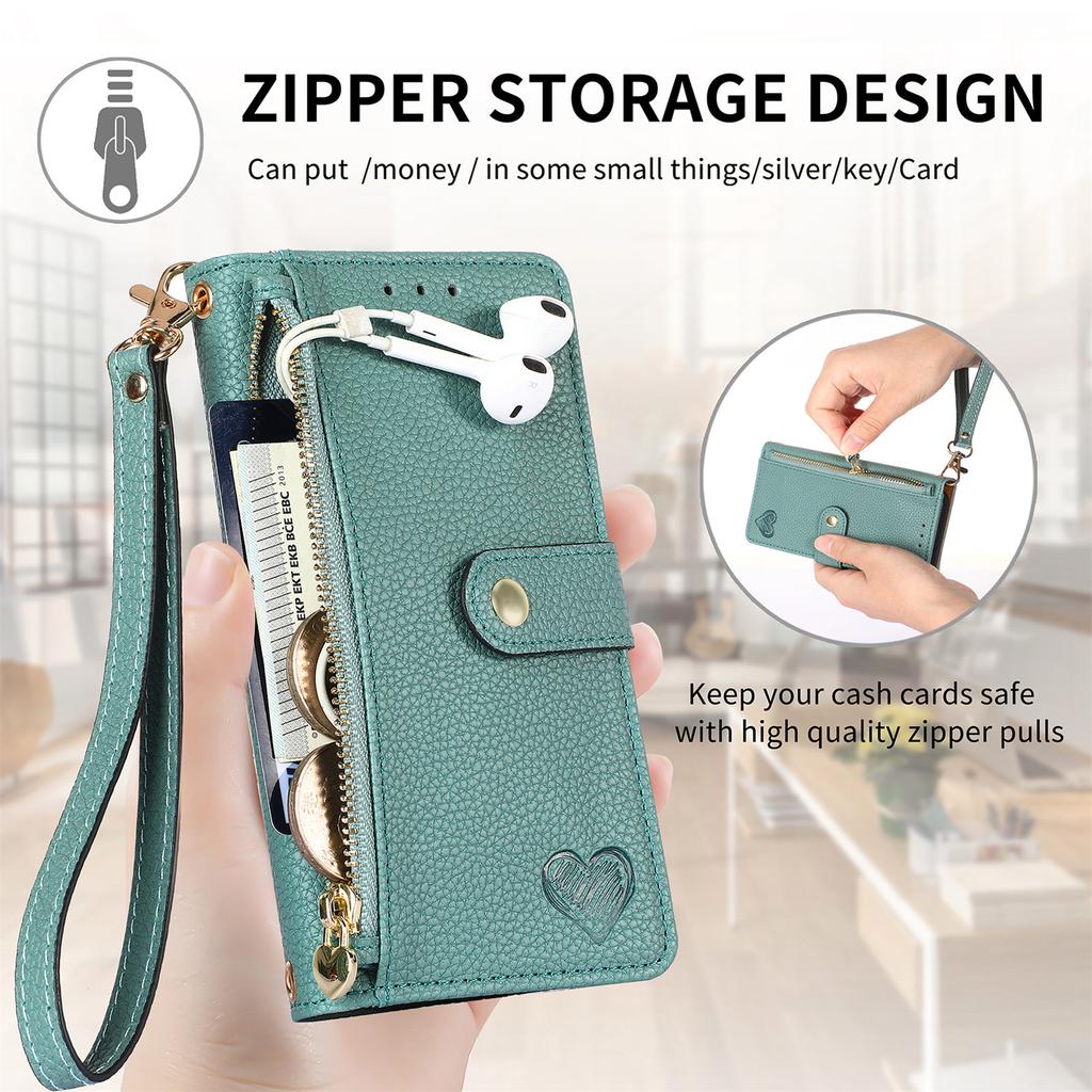 For Xiaomi Redmi Note 14 Pro 5G/Poco X7 5G Case RFID Blocking Zipper Pocket Leather Wallet Phone Cover with Strap