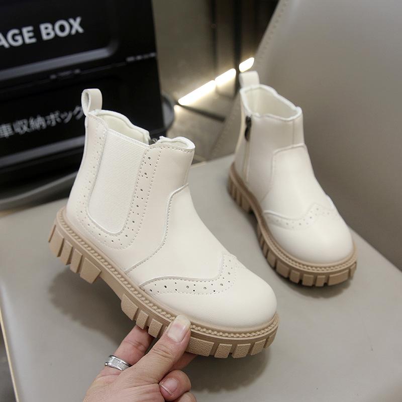 Girls Martin Boots Children's Fashion British Style Short Boots 2025 Spring and Autumn New Girls Single Boots Middle and Older Children's Leather Boot