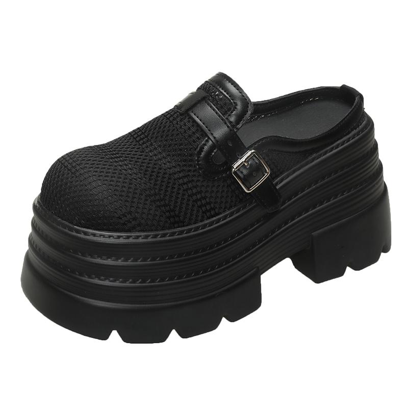 Fashion 10CM Women High Heels Chunky Sneakers New Summer Females Buckle Platform Slippers Wedge Sandals Slides Shoes Zandalias De Mujer
