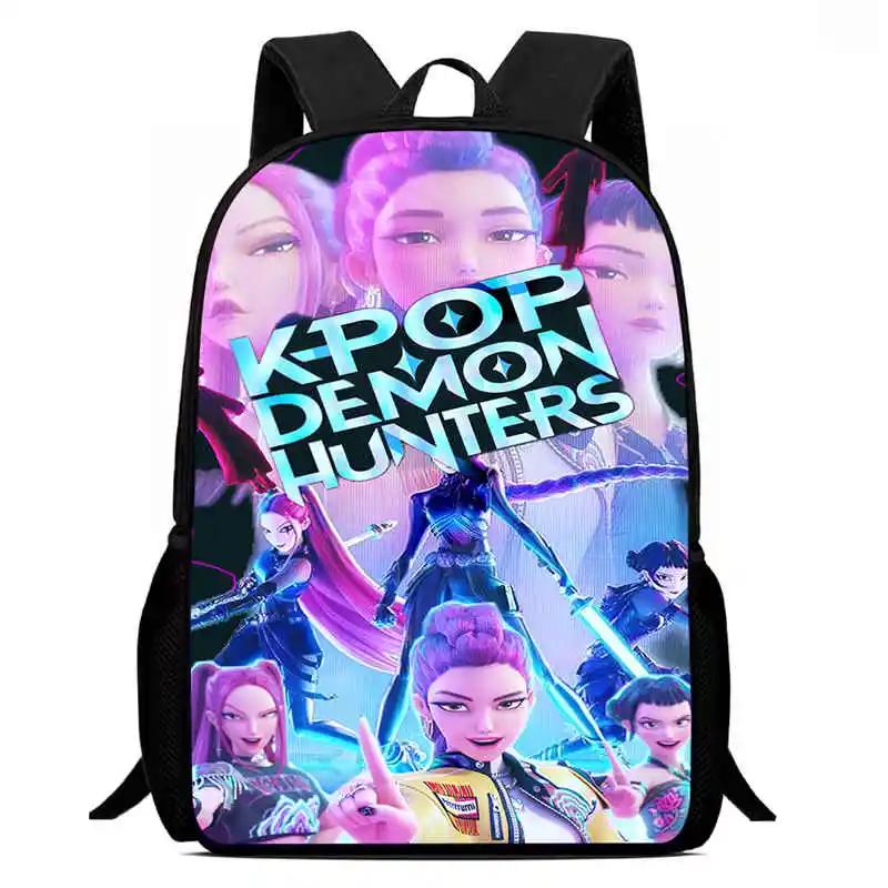 Mochila Child School Backpack,Cartoon Kpop-Dem-Onhun-Ters School Bags For Girls,Durable &Light Weight Bags For Kindergarteen