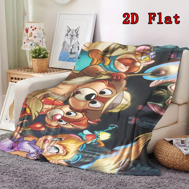 Chip'n Dale 2D Flat Pattern Flannel Blanket High quality All Seasons Warmth and Comfort Perfect for Christmas Gifts.DMT0925346