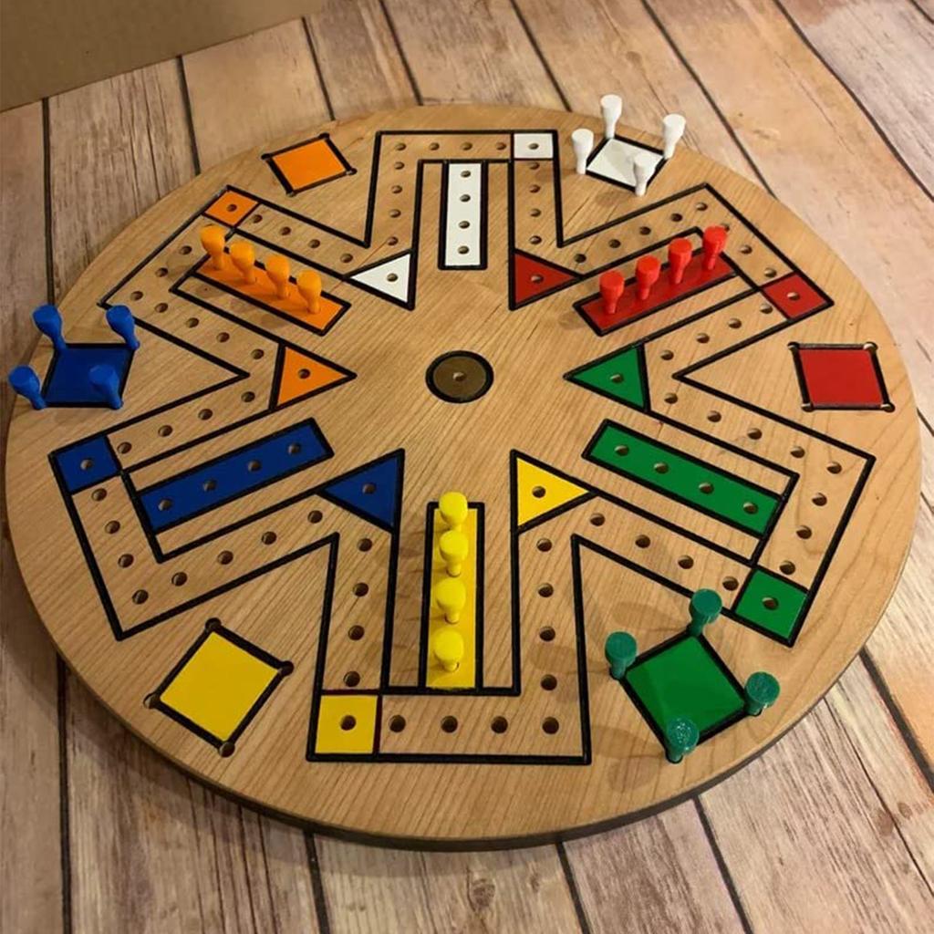 Fast Track Game Holz 35,5 cm Durchmesser Familienbrettspiel Braun