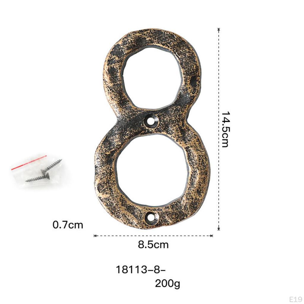 Home Number, Cast Iron Rustic DIY Crafts Mailbox Numbers Door Address Number for Various Digital