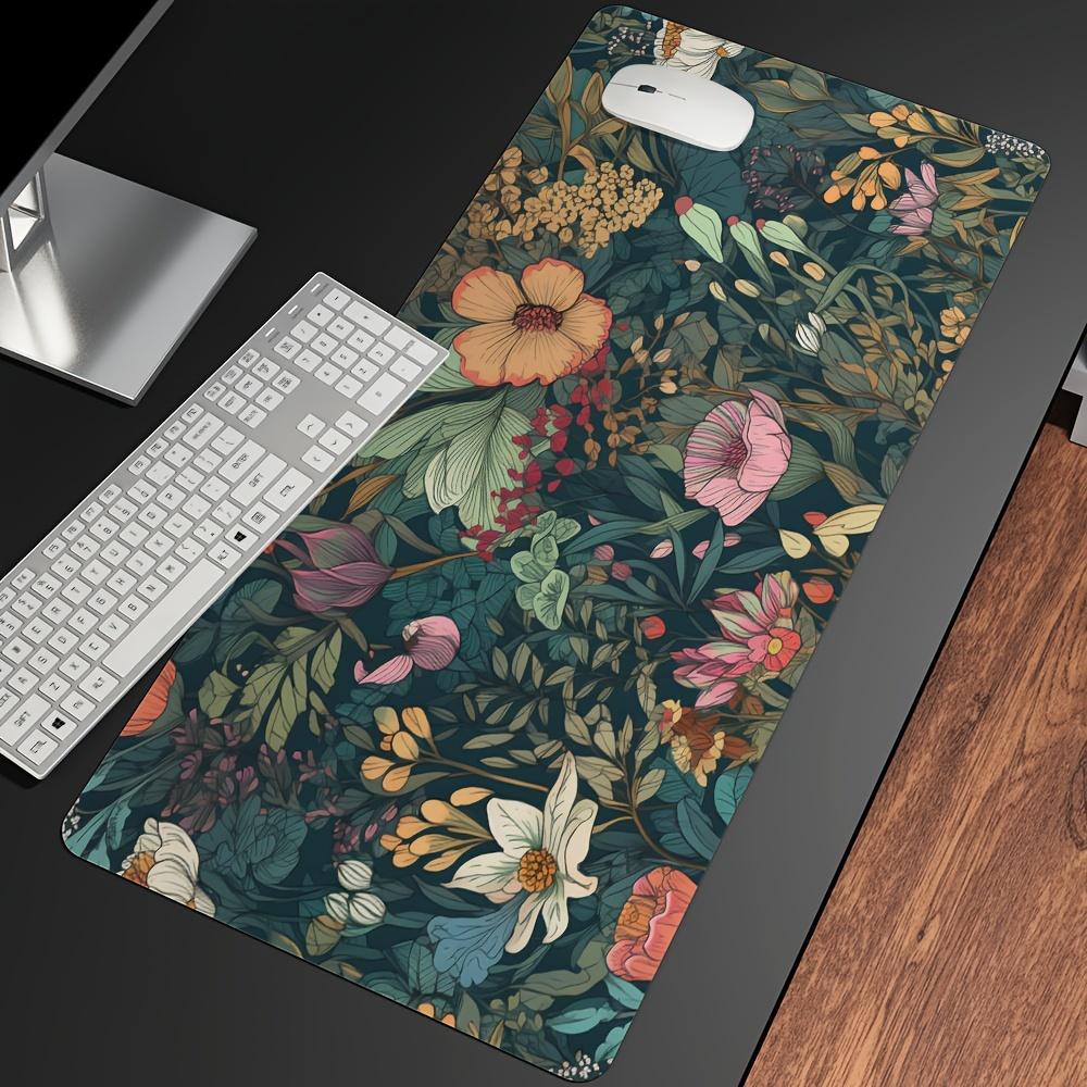 Large Vintage Wildflower Floral Botanical Gaming Mouse Pad NonSlip Keyboard Desk Mat for Computer Office Home