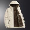Men's Hooded Warm Fleece Lined Jacket Winter Thermal Coat Outdoor Sports Leisure Clothes Windproof  Paternal Coat