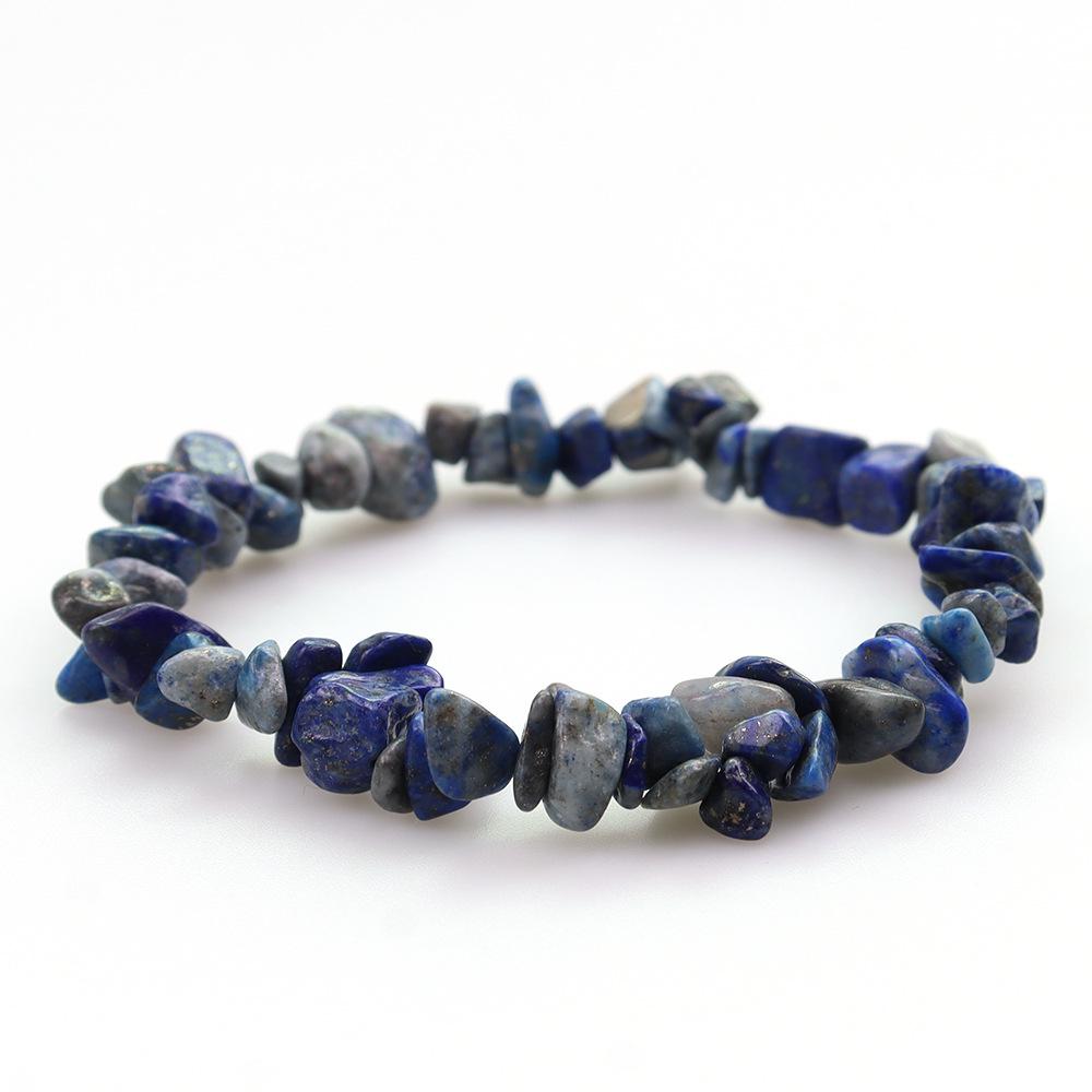 Siebenfarbiges Achat-Amethyst-Elastikarmband - Natürlicher unregelmäßiger Kristallstein Handschmuck