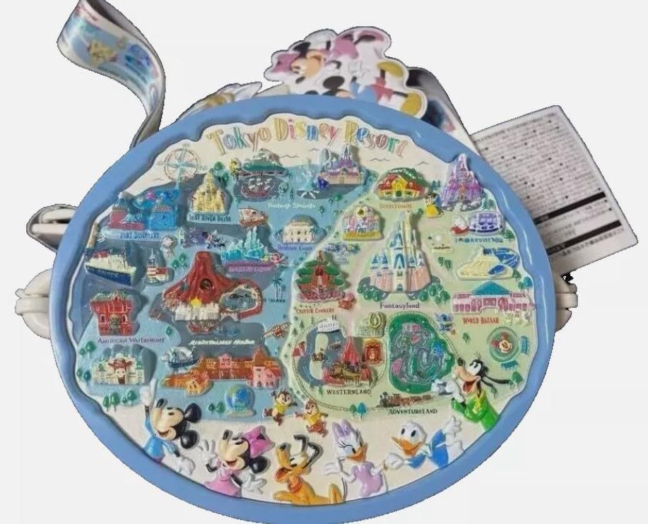 

No-brand popcorn bucket featuring Mickey & Friends, Tokyo Disney Resort Limited Edition , park map icon design, TDRTSW 8721