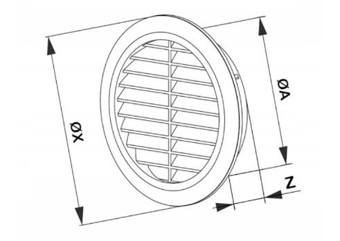 Round Ventilation Grille T36 Fi100-150 White