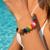 Damenarmband Perlen für Frauen Bunte Acrylperlen Elastisches Damen Stretcharmband