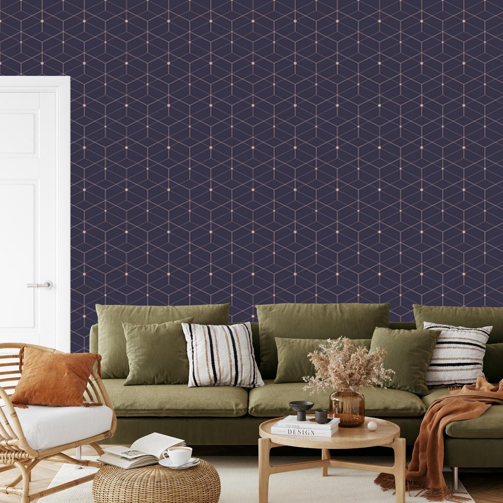 Modernist geometric pattern wallpaper for living room and bedroom 50x1000