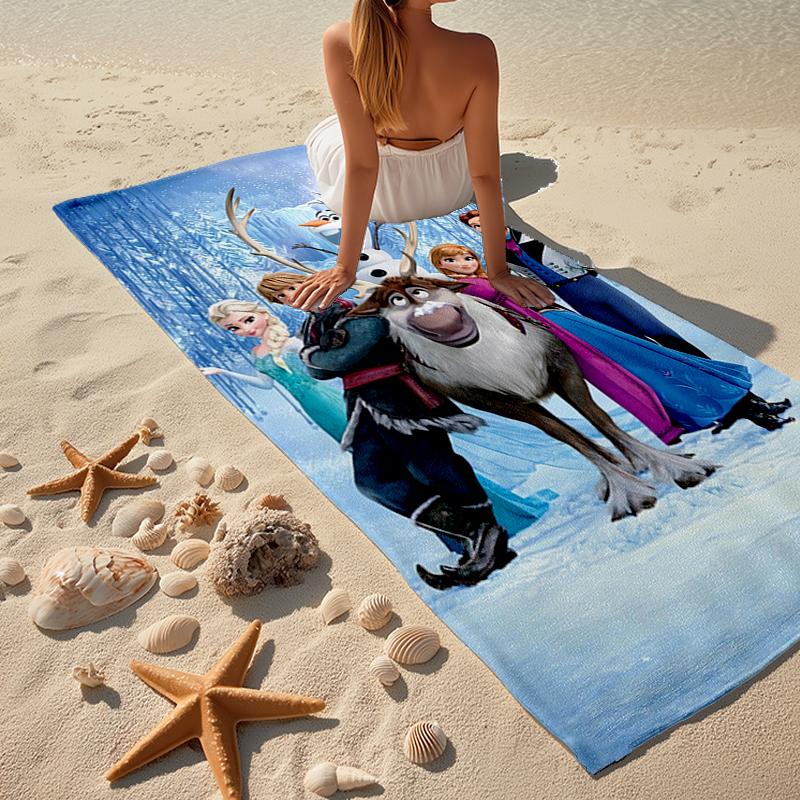 Ultra-Soft Beach Towel with Elsa Theme,Ideal for Pool - Camping, Diving - Perfect Travel Essential, Vibrant Beach Towel.