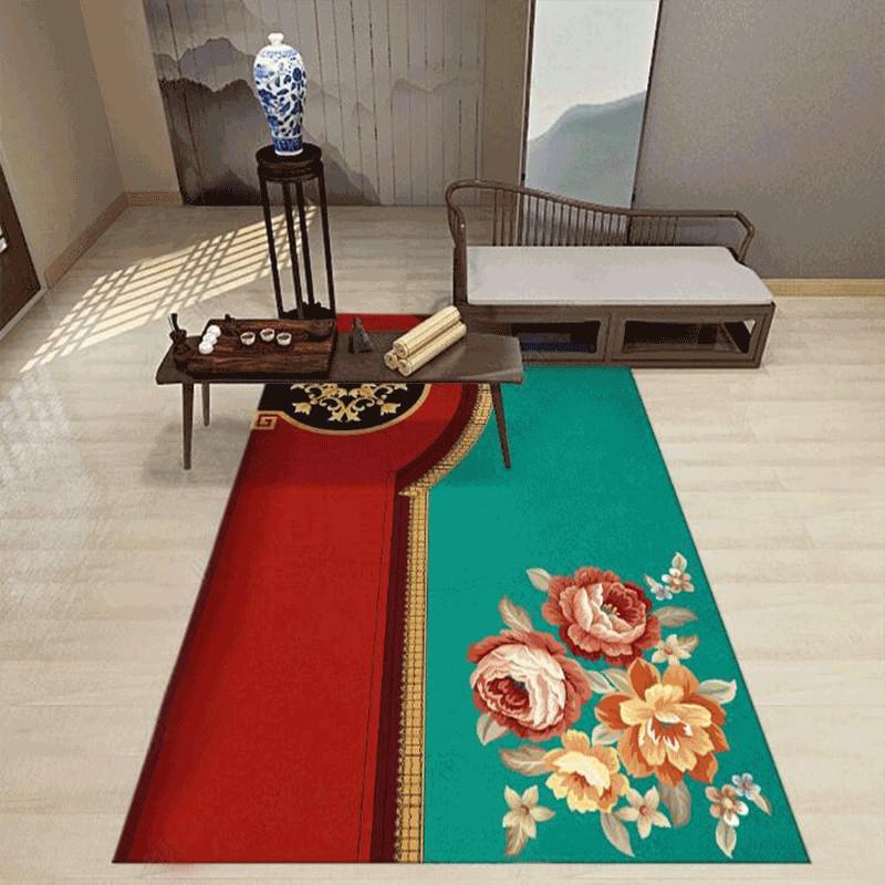 

1 шт. Коврик в китайском стиле с цветочным и птичьим узором, Кухонный коврик, Ковер для гостиной, Ковер для спальни, Декоративный ковер, Ковер для помещений, Кухонный ковер 100*160cm