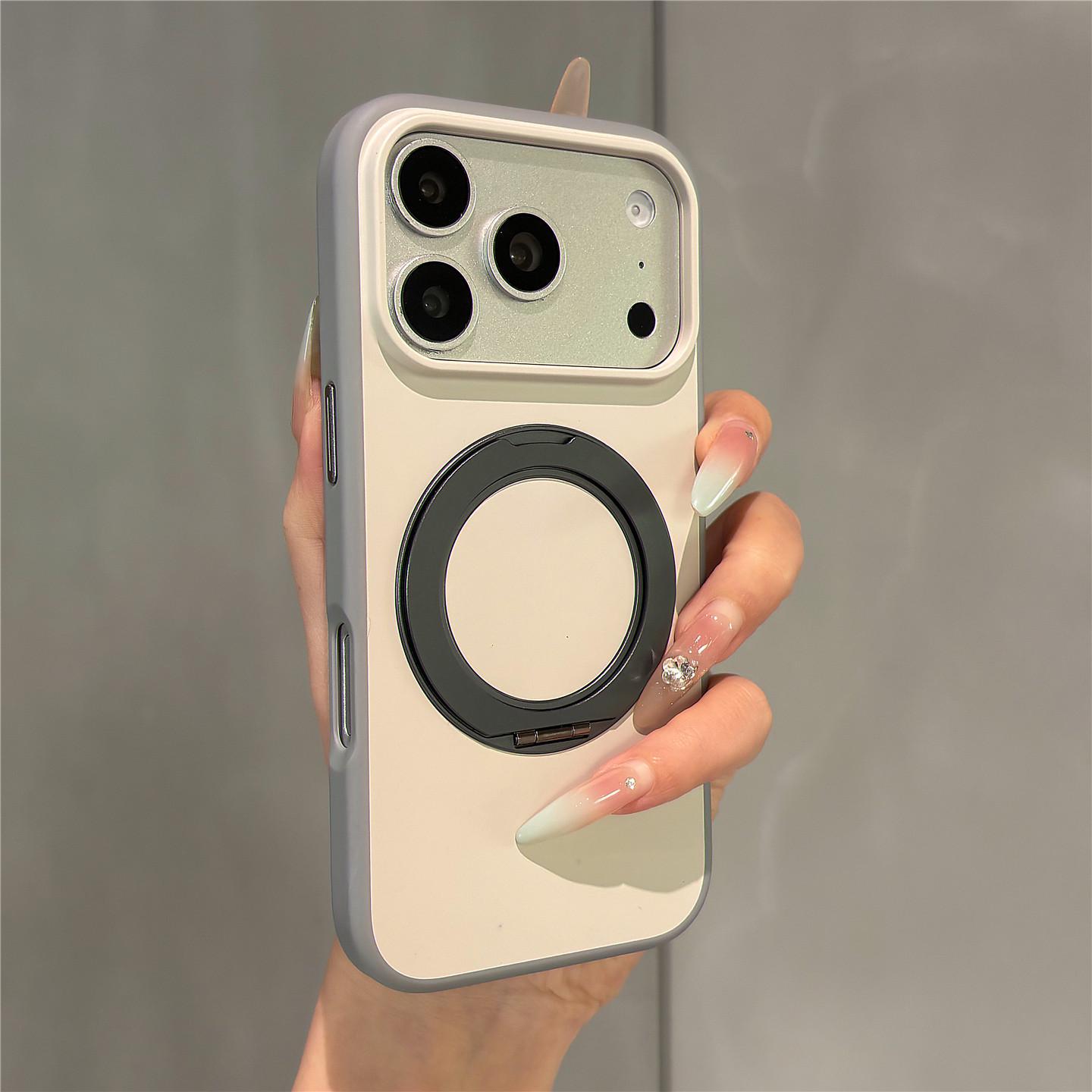 

iPhone 17 Pro Max Color Block 360° Rotating Magnetic Stand Case - Hard Protective, Compatible with Apple 16 14 PROMAX