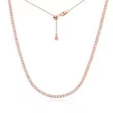 Smyoue Each 2mm All Zircon/moissanite Tennis Necklace for Women Man Adjustable Choker Chain 100% 925 Silver Jewelry