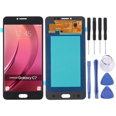 Color : Black LCD Screen Mobile Phone and Digitizer Full Assembly for Galaxy C7 Pro // C7010 Black OLED Material