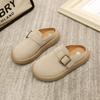 Children's Birkenstocks autumn half slippers 2025 winter new girls cotton mop velvet warm boys bread shoes