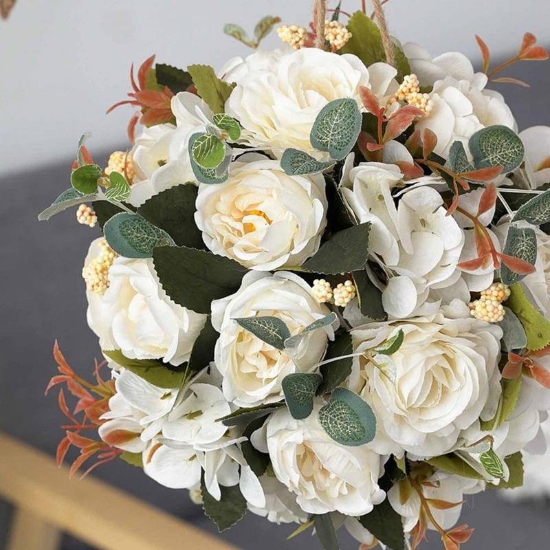 Cheap Artificial Silk Hydrangea with light Peony Flowers Ball Wedding
