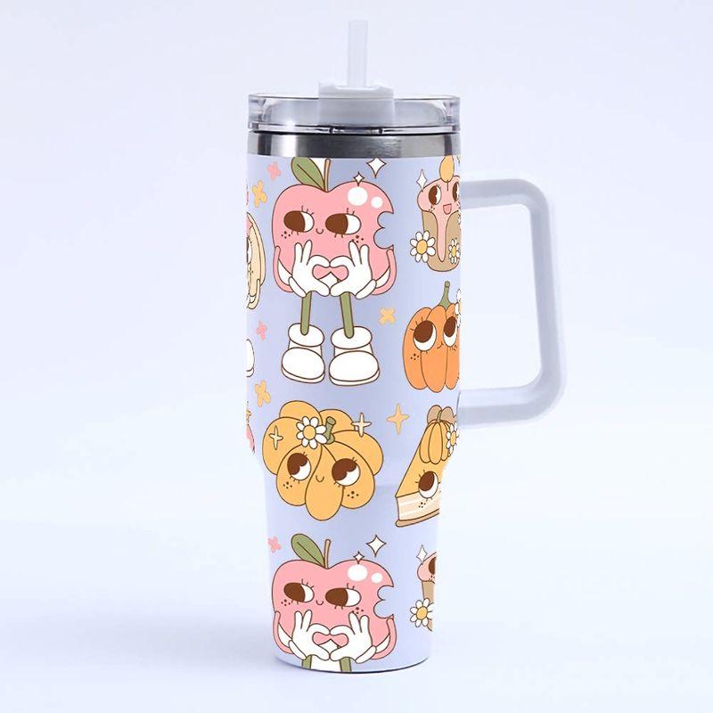 

Halloween Print 40oz Large Capacity Thermos Cup, Thermal Insulation and Cold Retention, Ice Cup with Handle and Straw, Car Cup 1