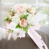 Silk Roses Wedding Bridal Bouquet Artificial Flower Garland for Bride’s Party Anniversary Home Decor