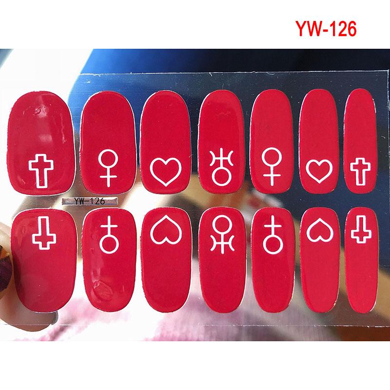 Buy 14Pcs/Sheet Adhesive Nail Stickers Waterproof Long Lasting DIY