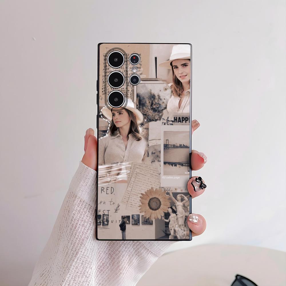 Star E-Emma Watson Phone Case For Samsung Galaxy S25 S24 S22 S23 Ultra S21 S20 Plus 5G Frosted Non-Slip Full Cover Soft Case