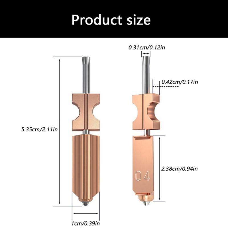Bronze 3D Printing Nozzle Set Upgraded AD5X Type For Fast Removal And Enhances Heat Resistance In Professional Use