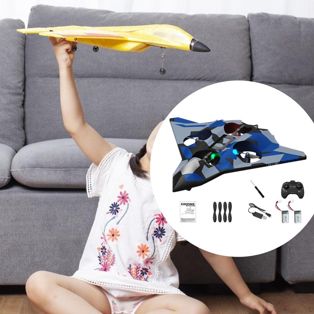 Foam Remote Control Airplane Fighter Jet Model Roll Gifts for Kids Boys Portable Lightweight Hobby