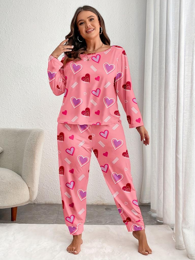 Pigiama da Donna a Manica Lunga e Pantaloni Lunghi, Stile Europeo e Americano, Primavera Autunno, Taglie Forti, Loungewear Adatto per l'Uso all'Aperto