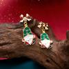 Christmas Jewelry Set For Women Imitation Pearl OT Buckle Snowflake Bowknot Santa Claus Pendant Necklace Earring Festival Gifts