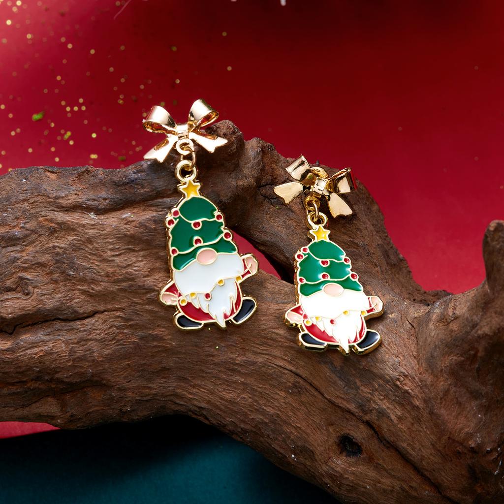 Christmas Jewelry Set For Women Imitation Pearl OT Buckle Snowflake Bowknot Santa Claus Pendant Necklace Earring Festival Gifts