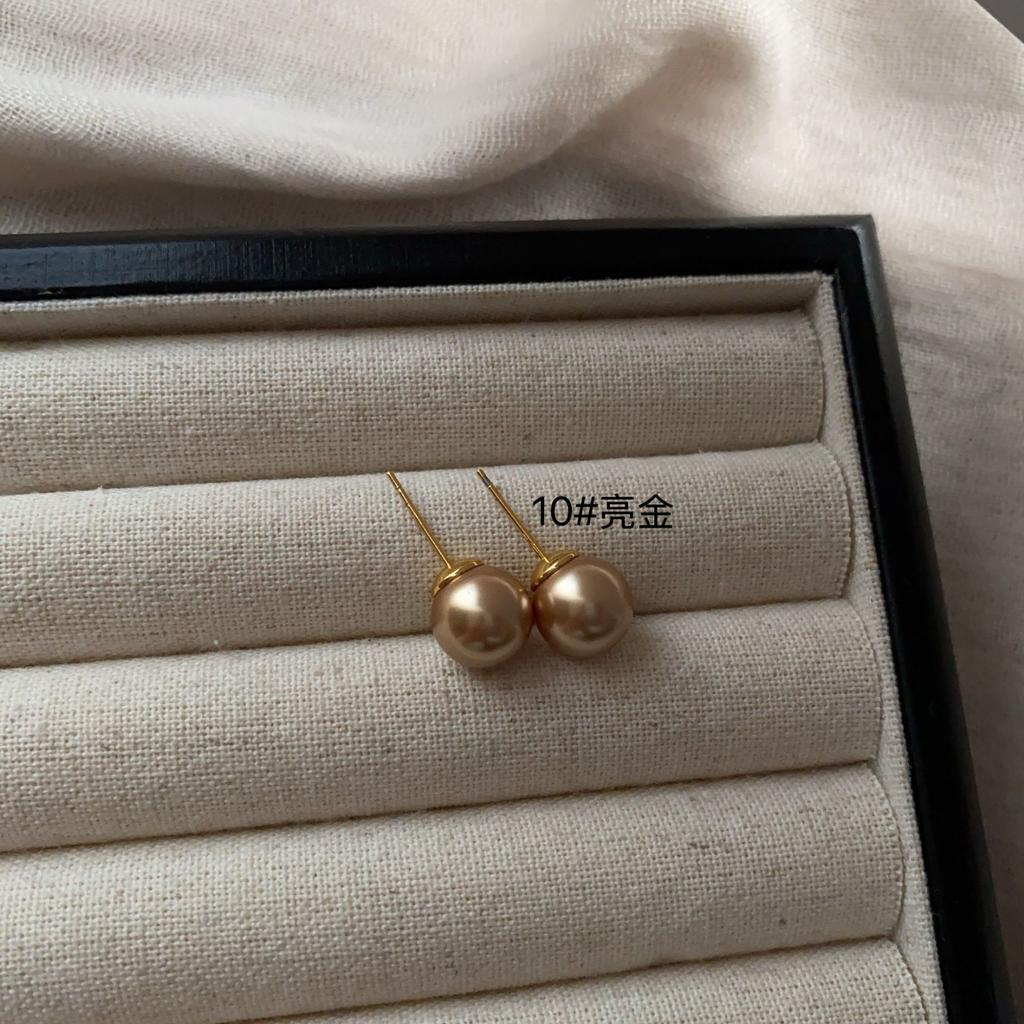 Simple And Sweet Atmosphere Pearl Multi-Color Stud Earrings, Advanced Not Monotonous And Versatile, Simple And Generous Light Luxury Earrings